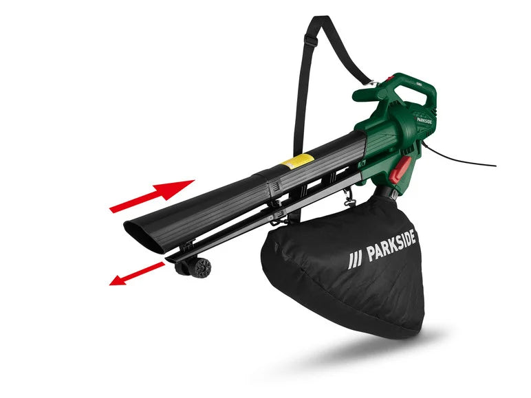 Aspiradora o sopladora de hojas eléctrica 3 en 1 PLS 2600 B2, 2600 W, 3 en 1